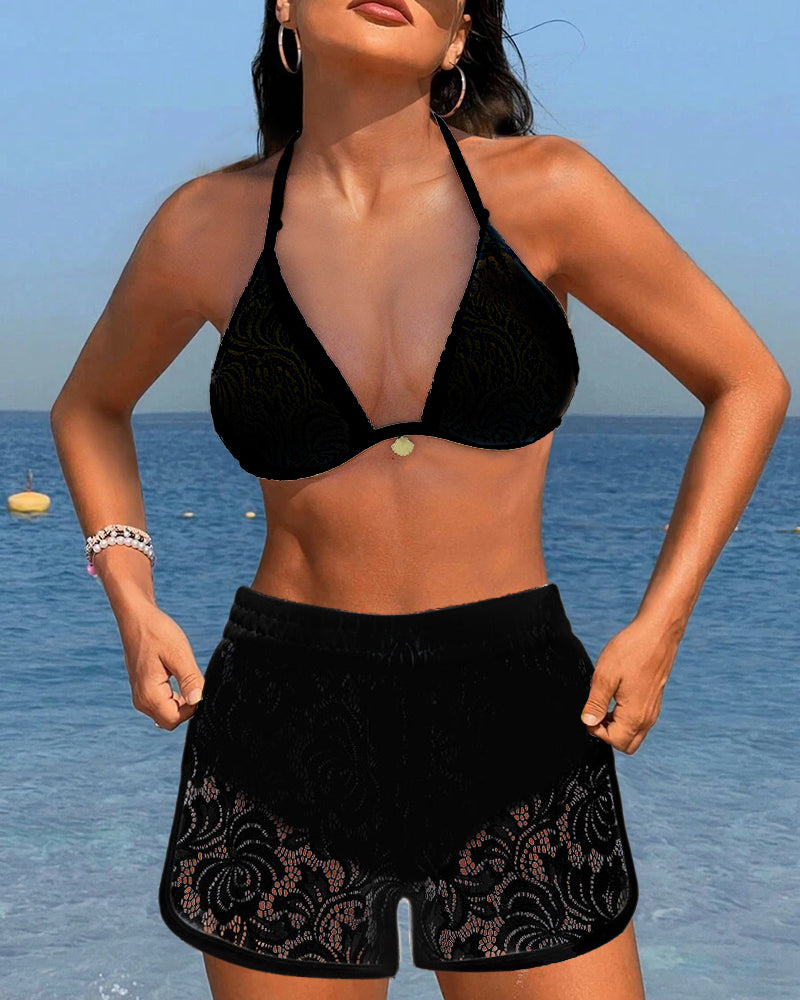 Roberta - Ensemble de Jupe de Bikini en Dentelle Classique