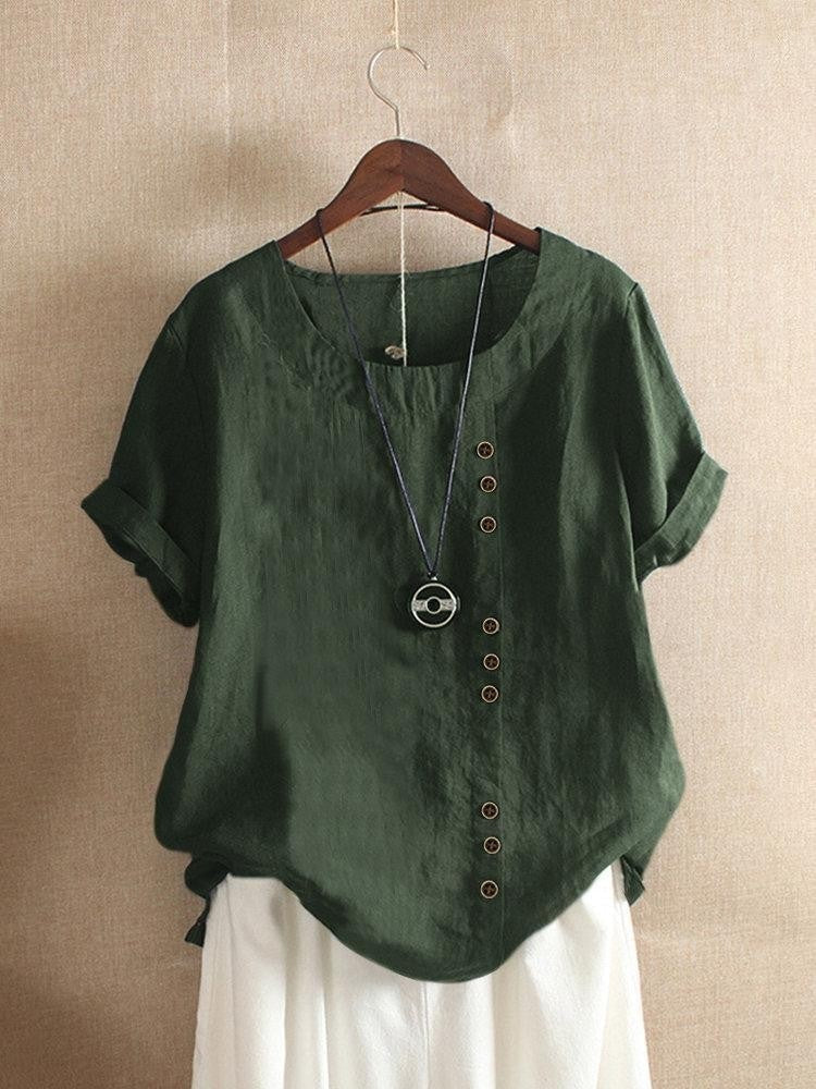 DELACROIX | Blouse Aérée avec Patte de Boutonnage Bianca