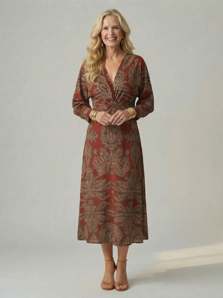 DELACROIX | Midi Wrap Dress in Natural Moon