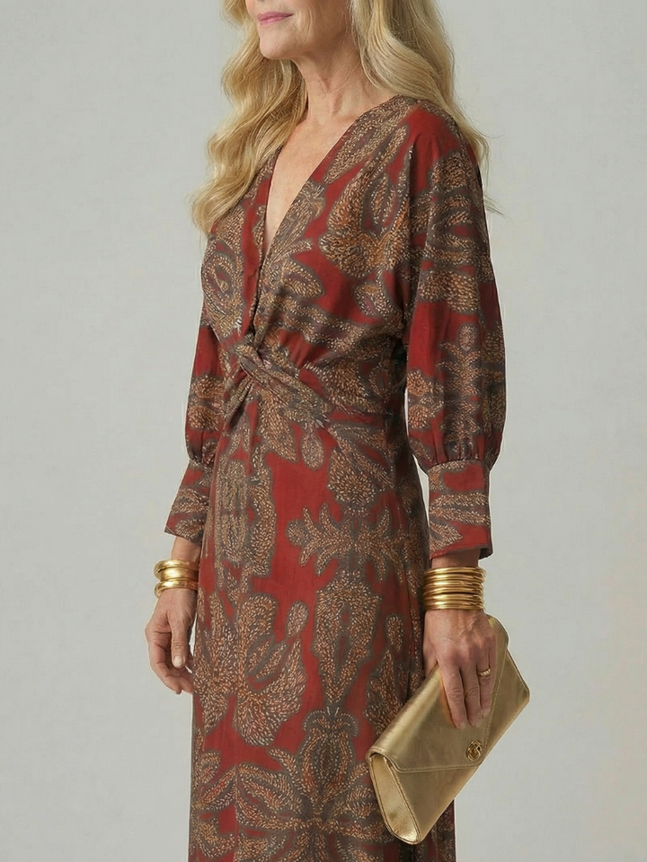 DELACROIX | Midi Wrap Dress in Natural Moon