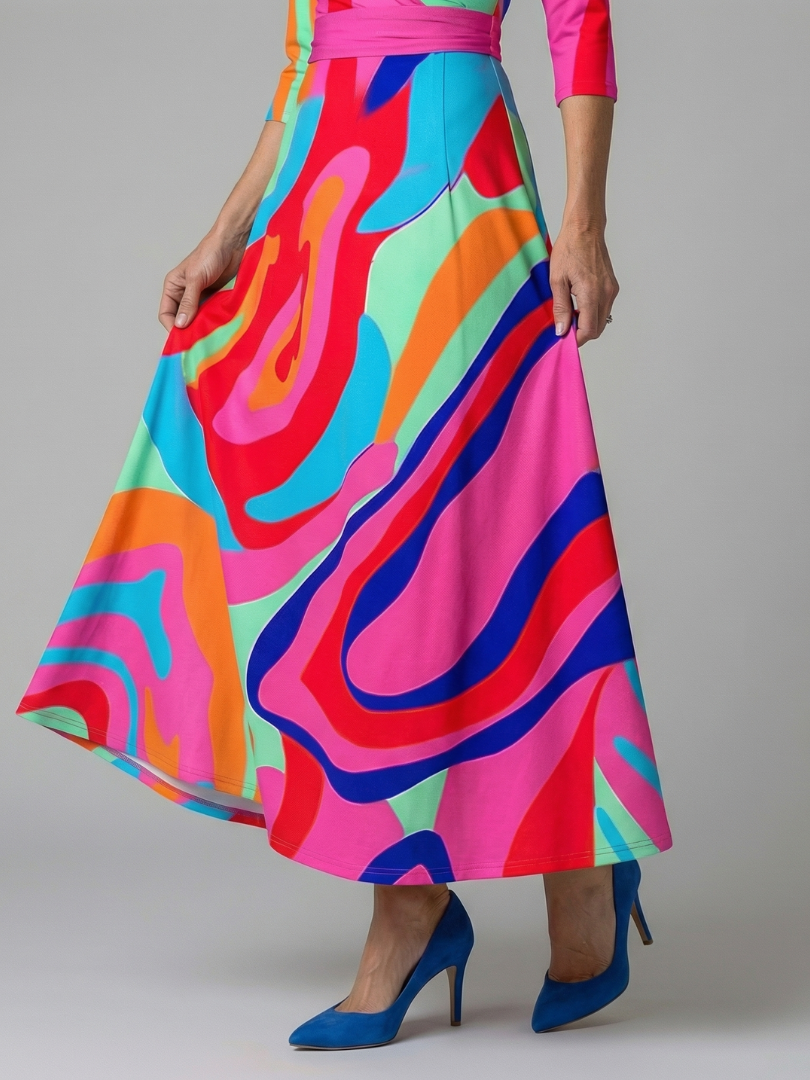 Celine | Robe Midi avec Col Croisé