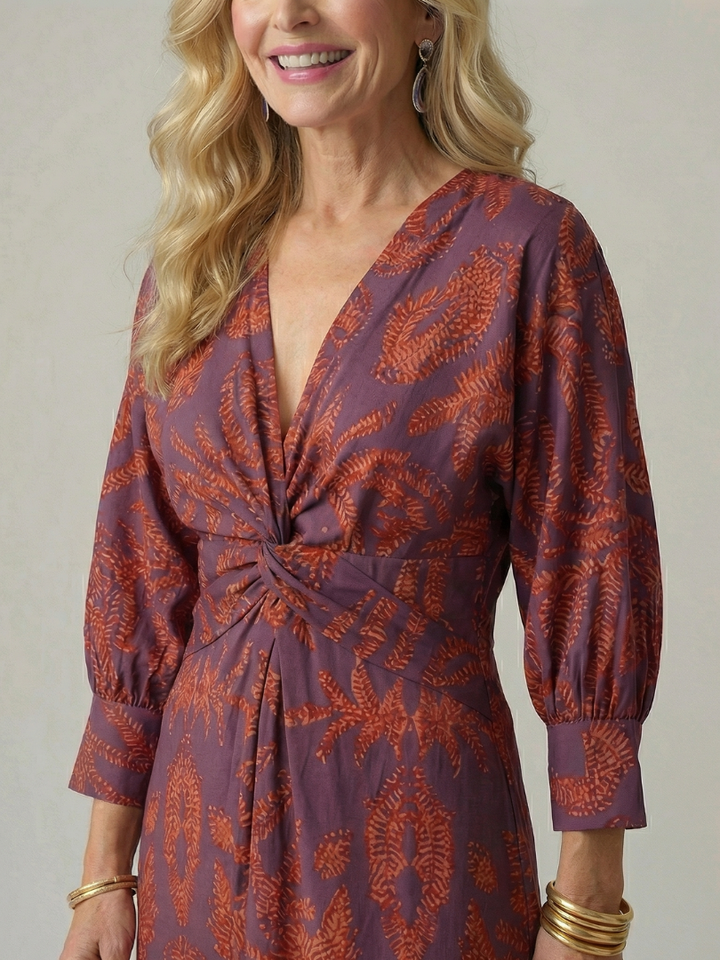 DELACROIX | Midi Wrap Dress in Natural Moon