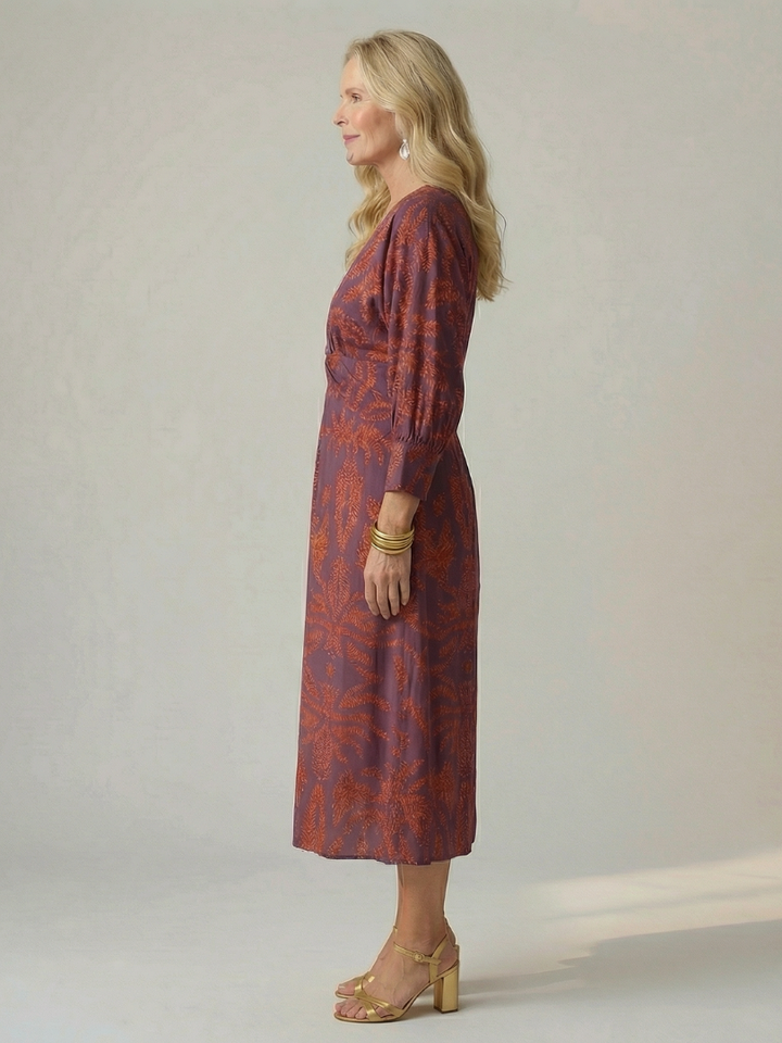 DELACROIX | Midi Wrap Dress in Natural Moon