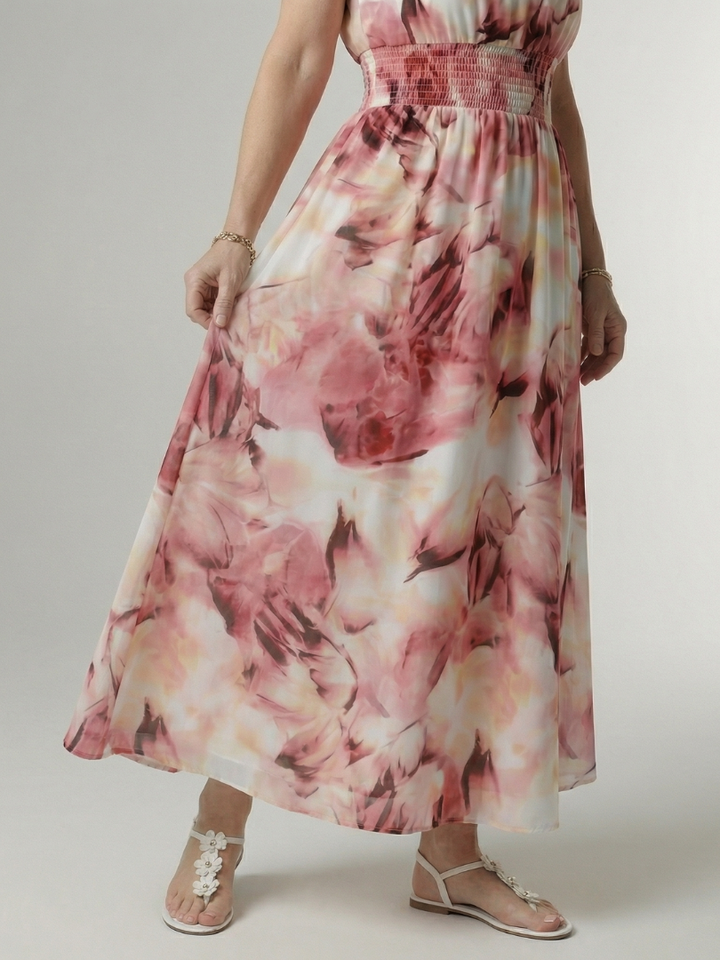 DELACROIX | Robe Midi Halter Froncée Sylin