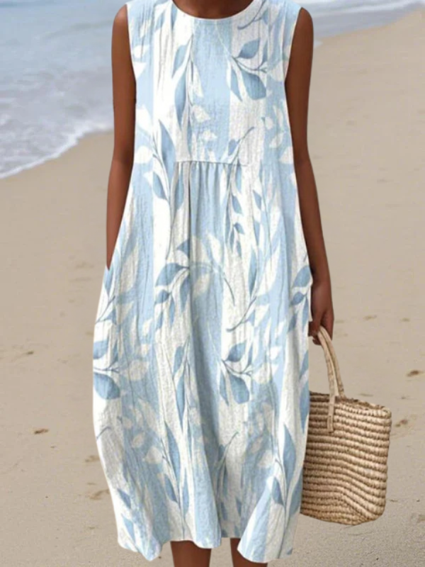 Joy - Robe Midi Feuilles