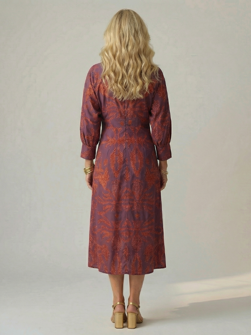 DELACROIX | Midi Wrap Dress in Natural Moon