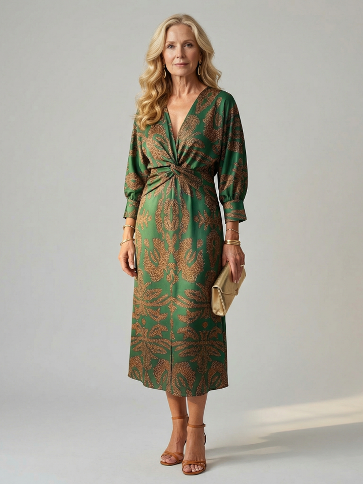 DELACROIX | Midi Wrap Dress in Natural Moon