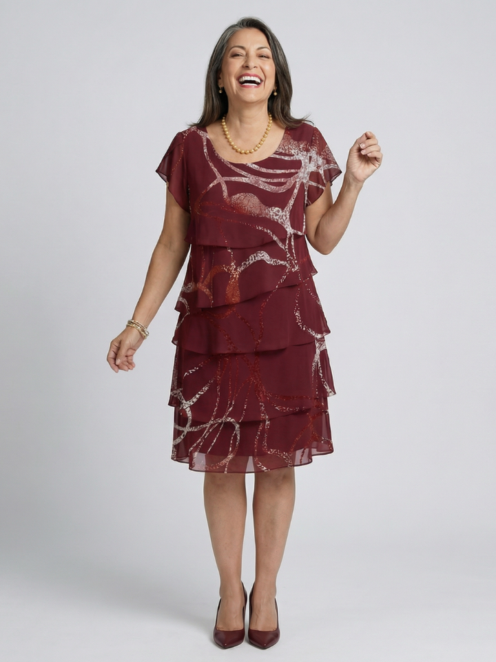 DELACROIX | Alani Knee-Length Abstract Dress