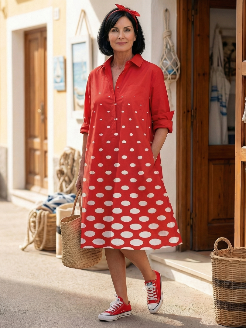 DELACROIX | Wrenley Luminescent Polka Dot Dress