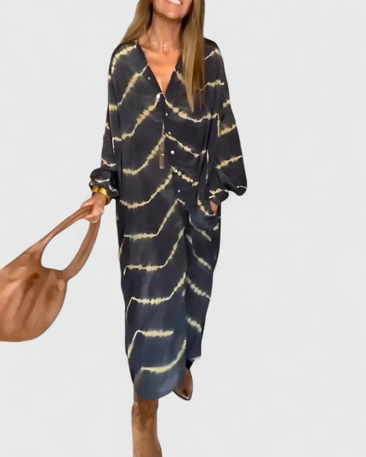 Amelie™ | Robe Maxi Rayée Boho Élégante