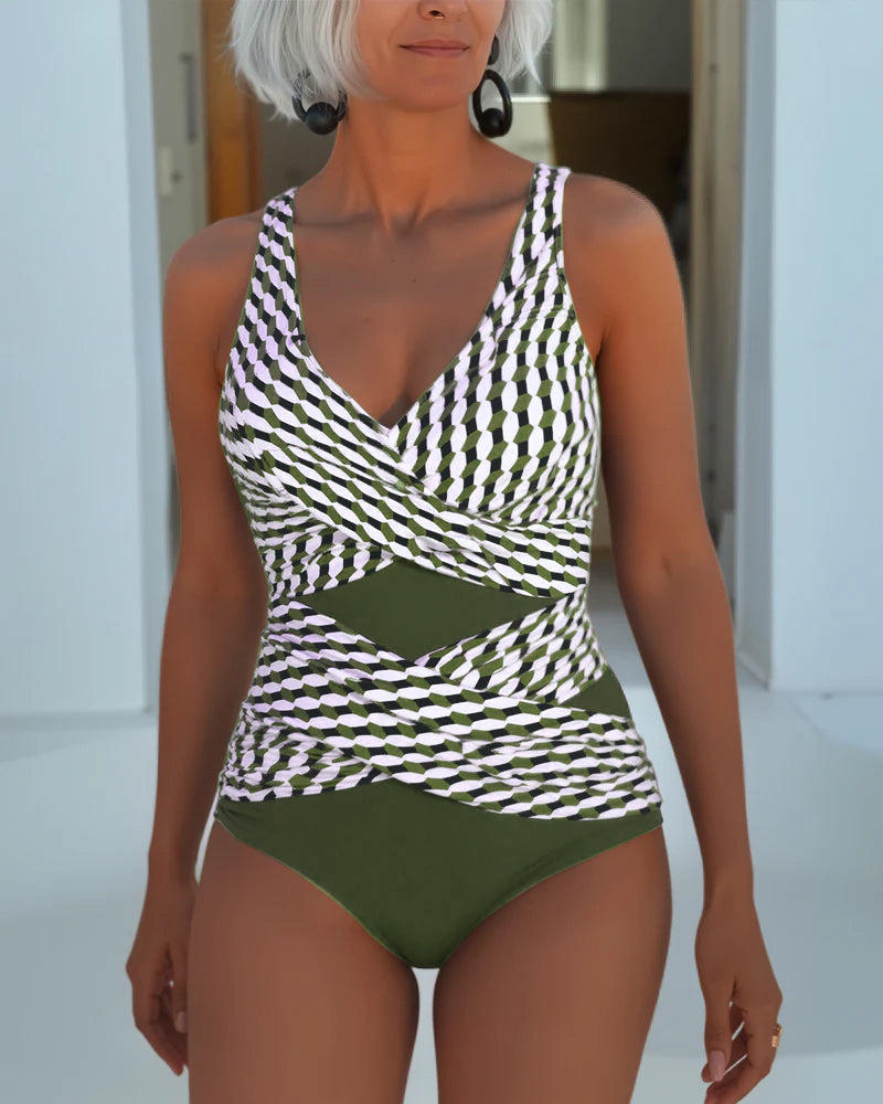 Tiffanie - Maillot de bain une pièce géométrique