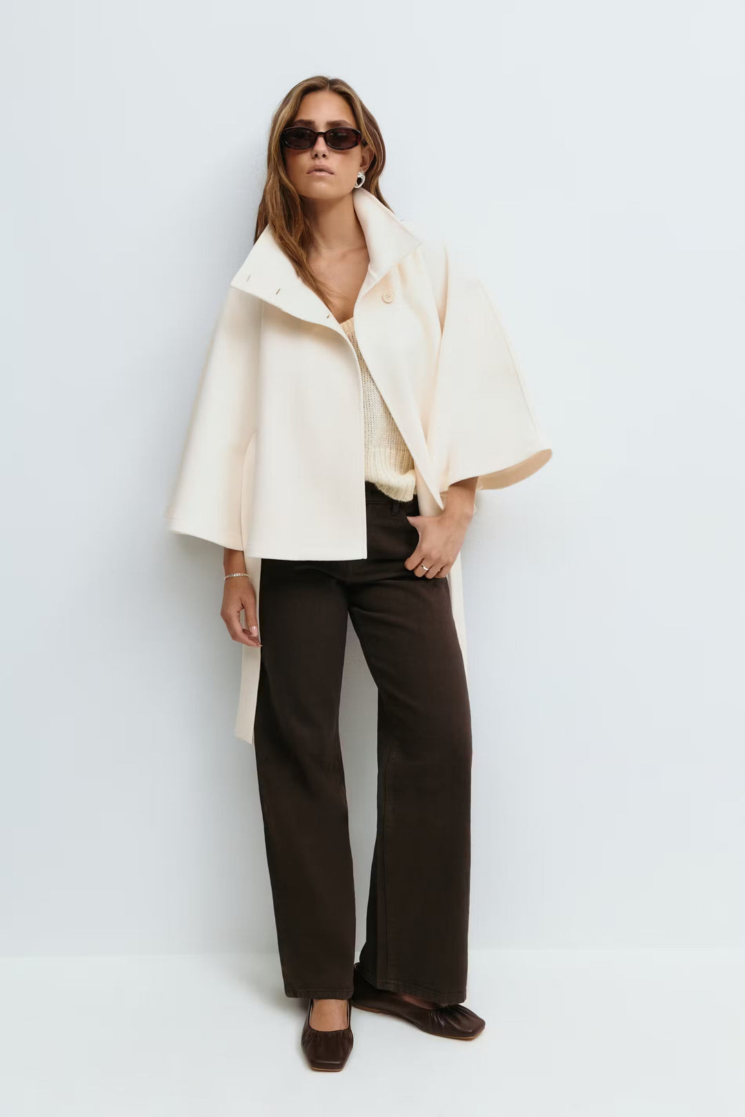 DELACROIX | CAPE JACKET AVEC CEINTURE