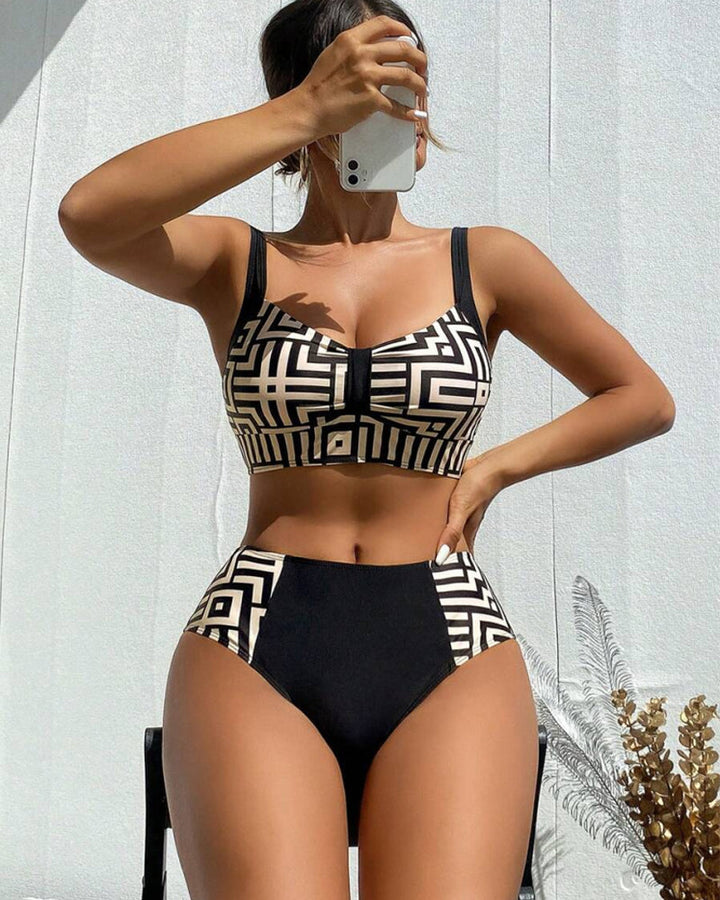 Cynthia - Bikini à deux pièces stylé avec motif