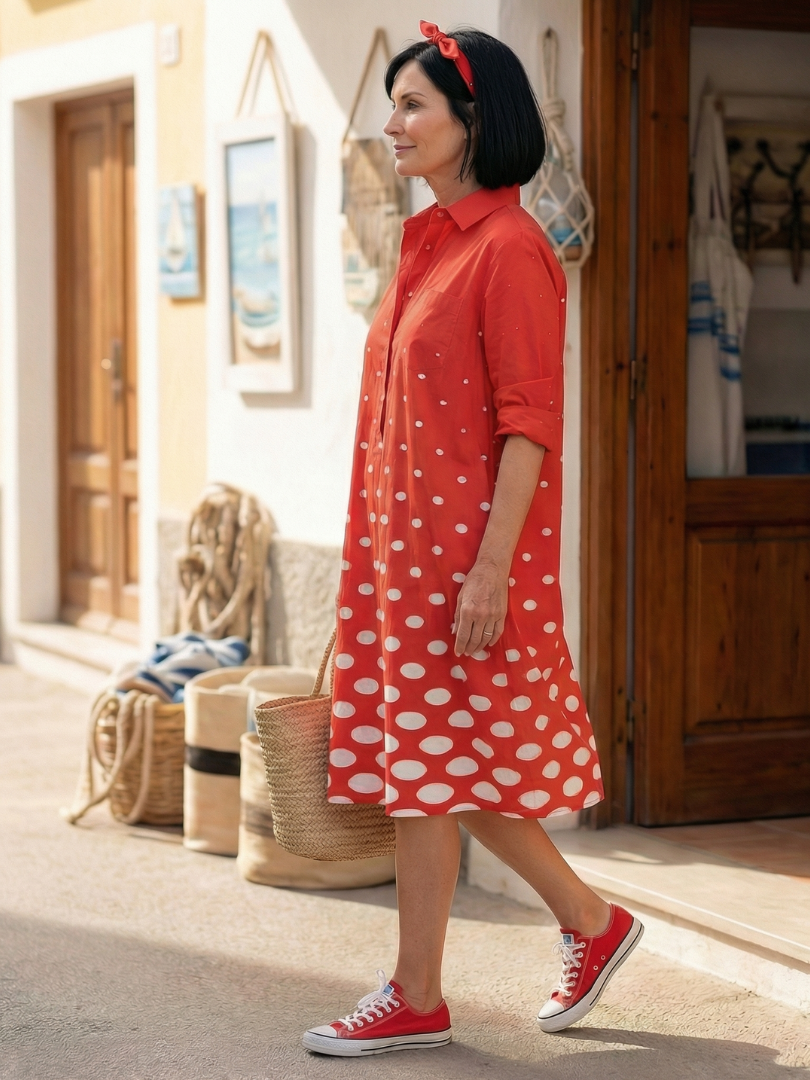 DELACROIX | Wrenley Luminescent Polka Dot Dress