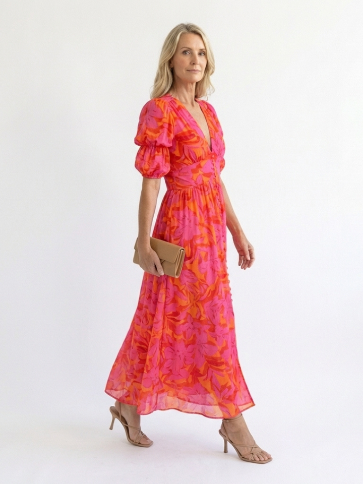 DELACROIX | Robe Midi à Manches Volumineuses Willow