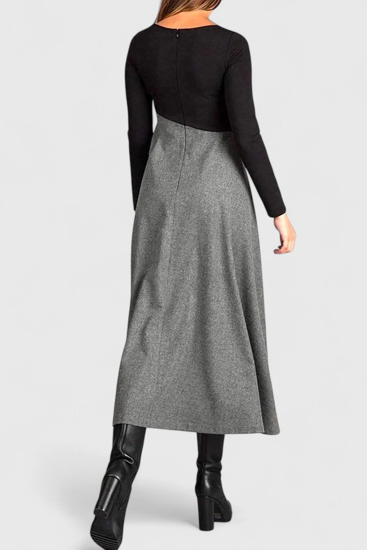 Janet | Robe Maxi Élégante à Manches Longues