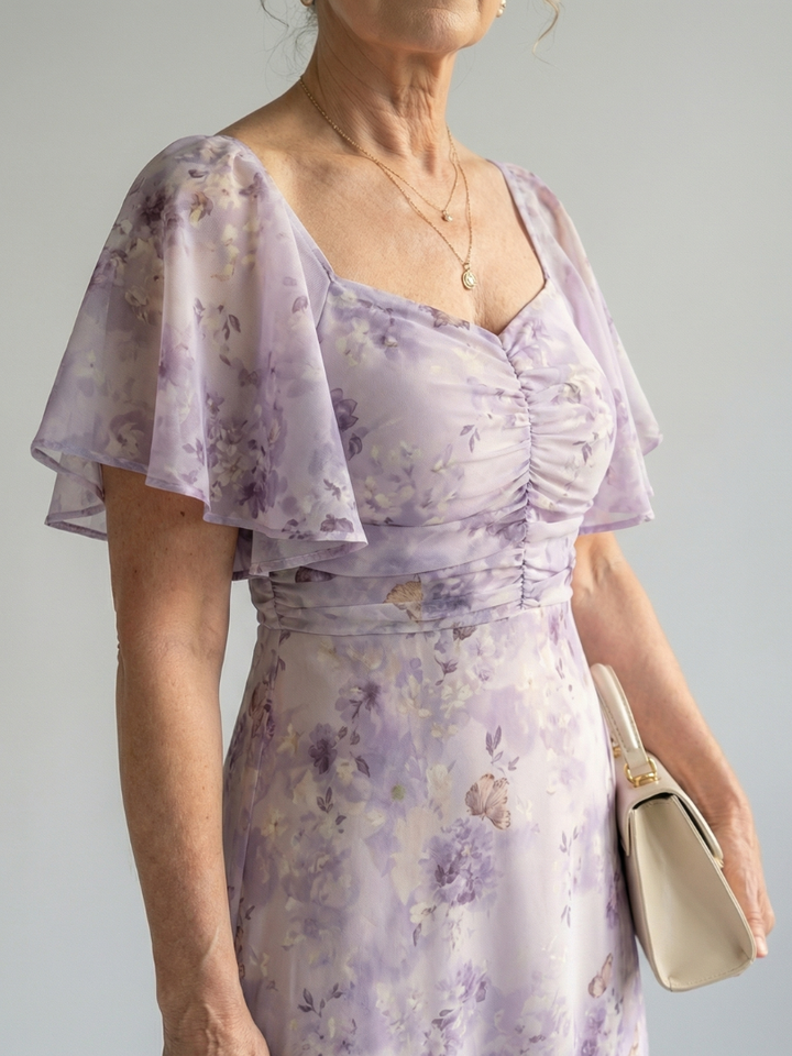 Vaelis | Robe Midi à Manches Évasées