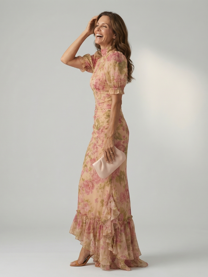 Vianne | Robe Maxi Douce avec Col Haut