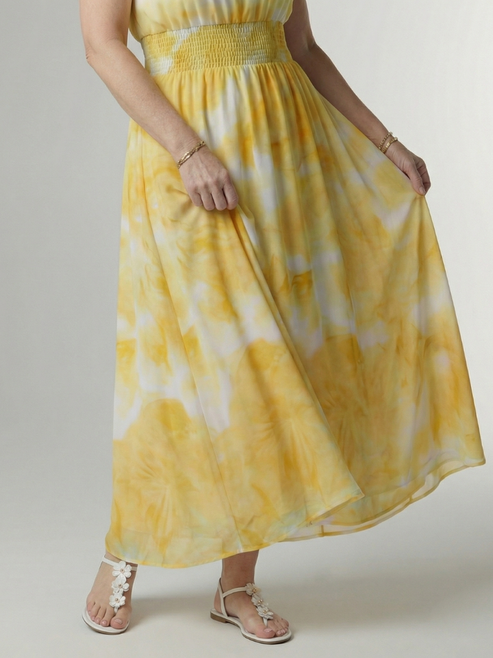 DELACROIX | Robe Midi Halter Froncée Sylin