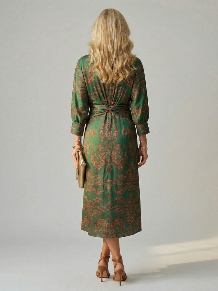 DELACROIX | Midi Wrap Dress in Natural Moon