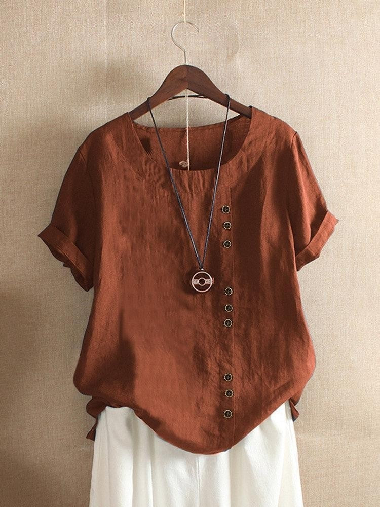 DELACROIX | Blouse Aérée avec Patte de Boutonnage Bianca