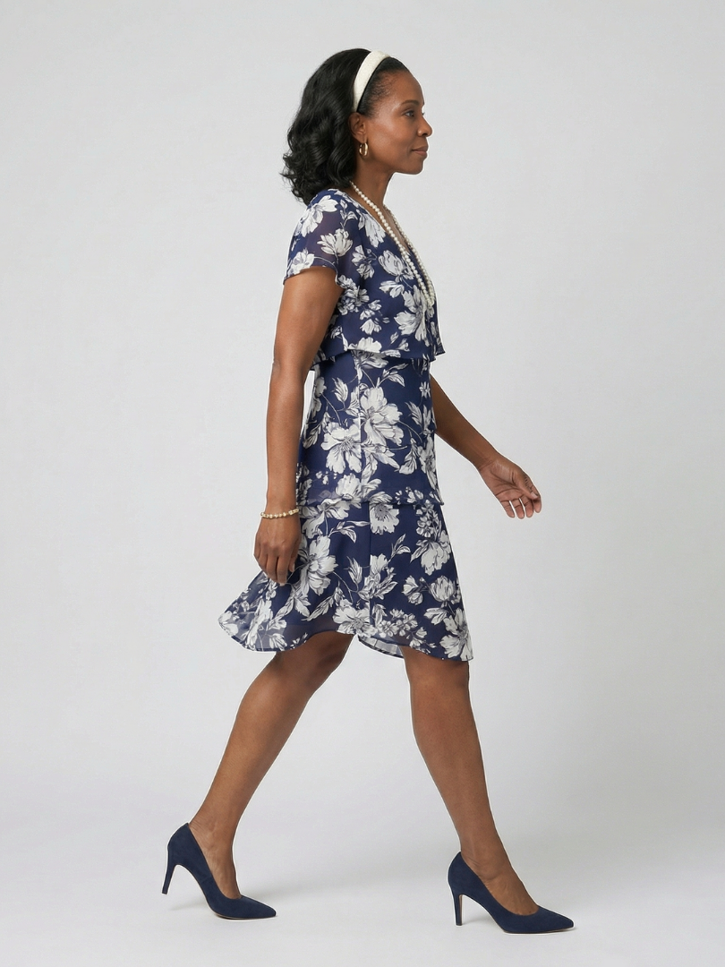 DELACROIX | Robe Thea à fleurs délicates, longueur genou