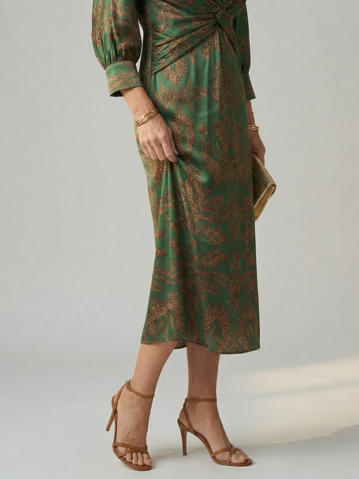 DELACROIX | Midi Wrap Dress in Natural Moon