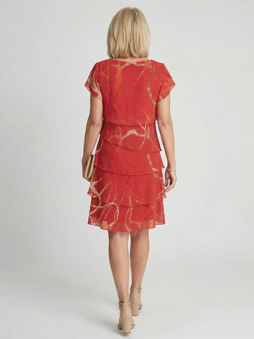 DELACROIX | Robe mi-mollet douce à motif abstrait Nora