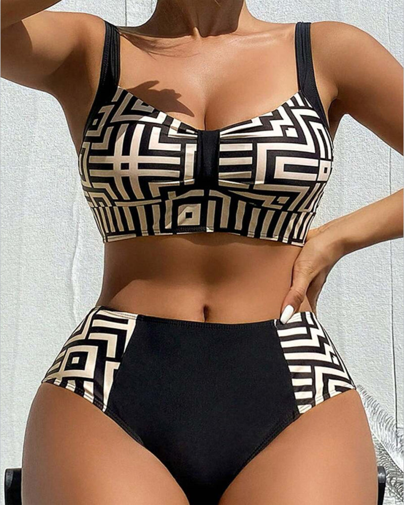 Cynthia - Bikini à deux pièces stylé avec motif