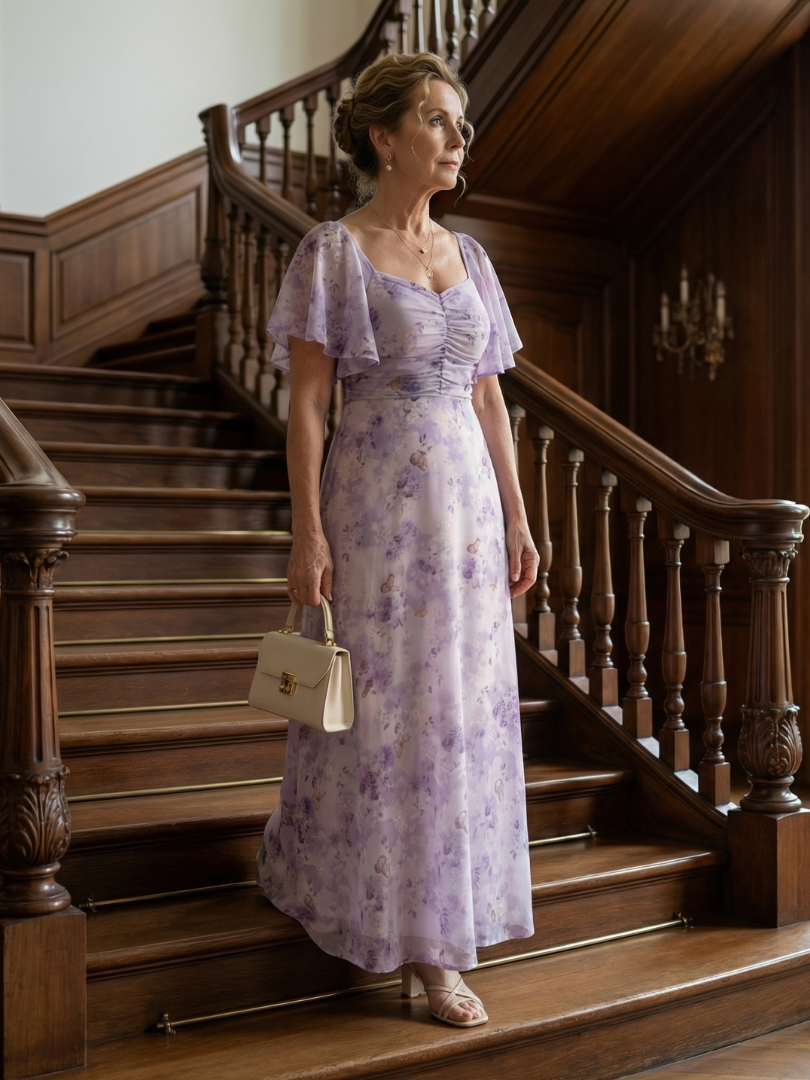 Vaelis | Robe Midi à Manches Évasées