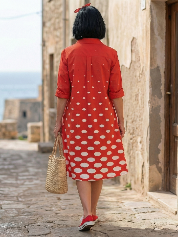 DELACROIX | Wrenley Luminescent Polka Dot Dress