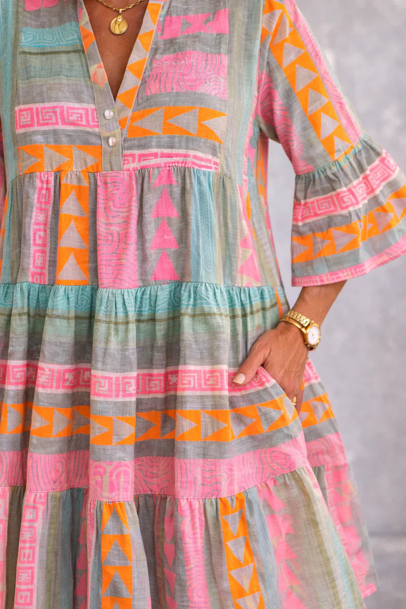 NOVA | Robe Midi Vibrante Confort Aérien Style Week-end