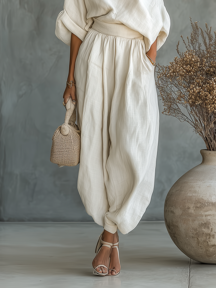 Costume en Lin Blanc Cassé