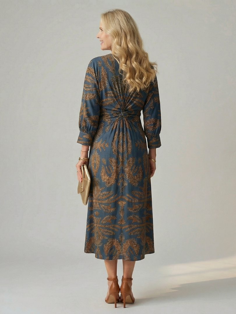DELACROIX | Midi Wrap Dress in Natural Moon