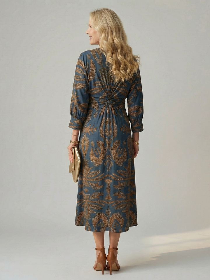 DELACROIX | Midi Wrap Dress in Natural Moon