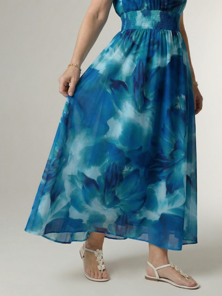 DELACROIX | Robe Midi Halter Froncée Sylin