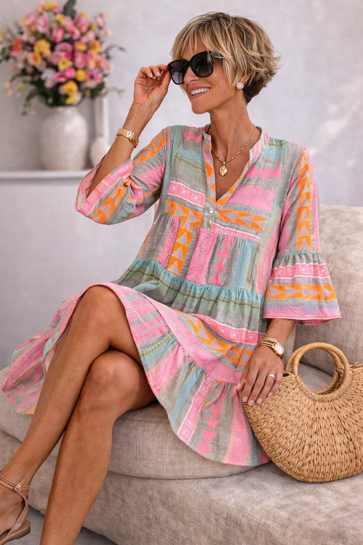 NOVA | Robe Midi Vibrante Confort Aérien Style Week-end