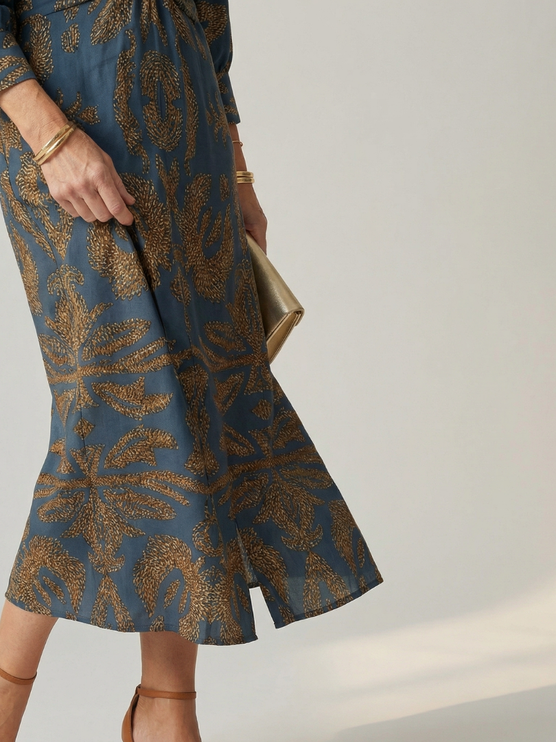 DELACROIX | Midi Wrap Dress in Natural Moon
