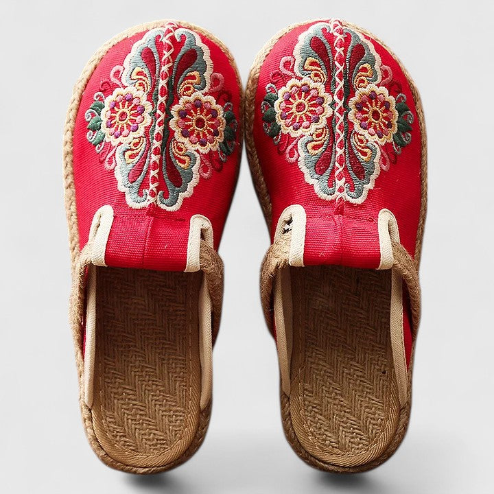 Marousse | Mules Florales Confortables Fait Main