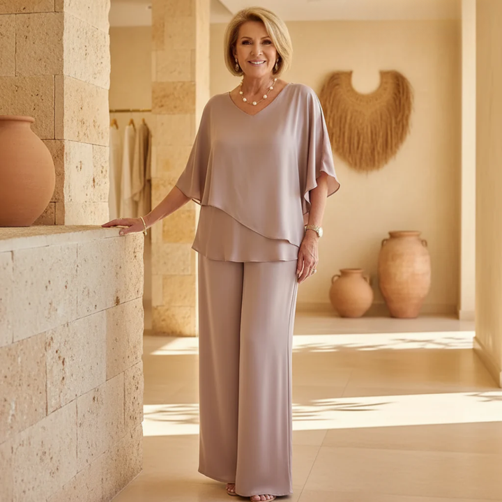 Martha | Ensemble de Deux Pièces avec Pantalons à Jambes Larges