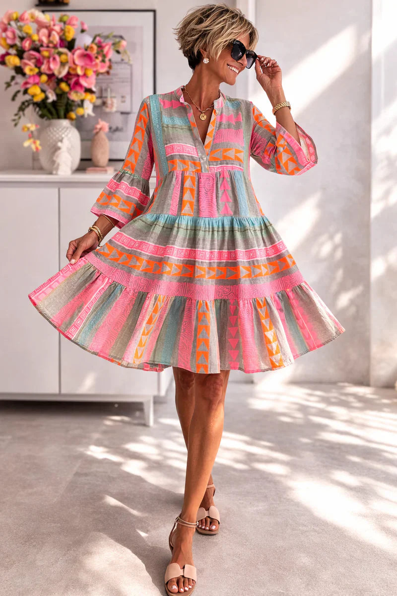 NOVA | Robe Midi Vibrante Confort Aérien Style Week-end