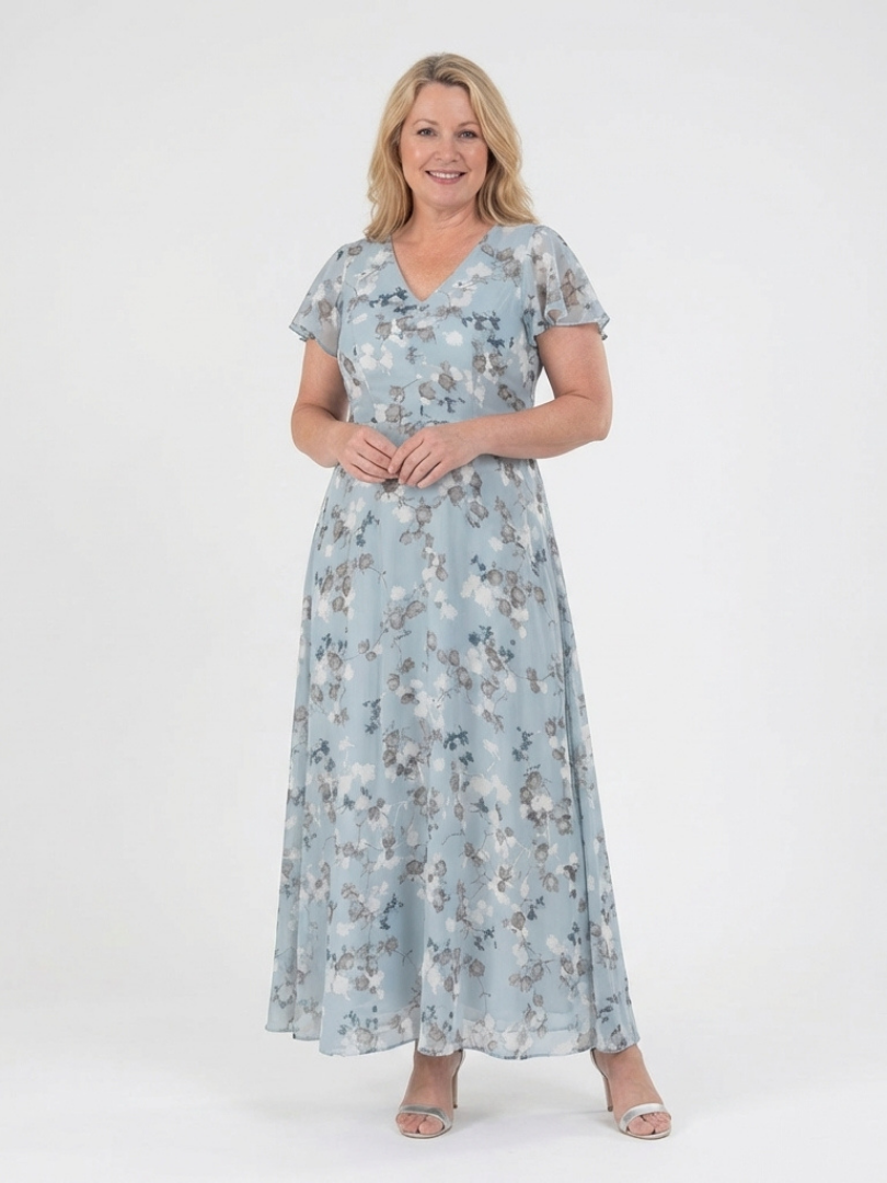 DELACROIX | Ismeria Floral Chiffon Maxi Dress