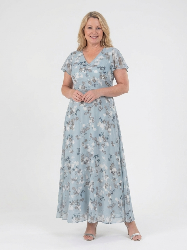 DELACROIX | Ismeria Floral Chiffon Maxi Dress