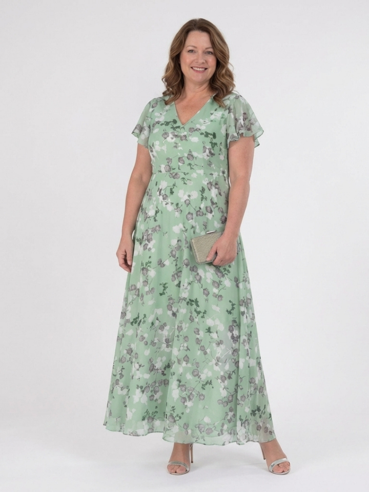 DELACROIX | Ismeria Floral Chiffon Maxi Dress