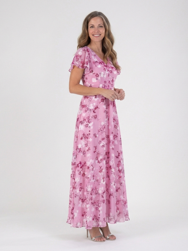 DELACROIX | Ismeria Floral Chiffon Maxi Dress