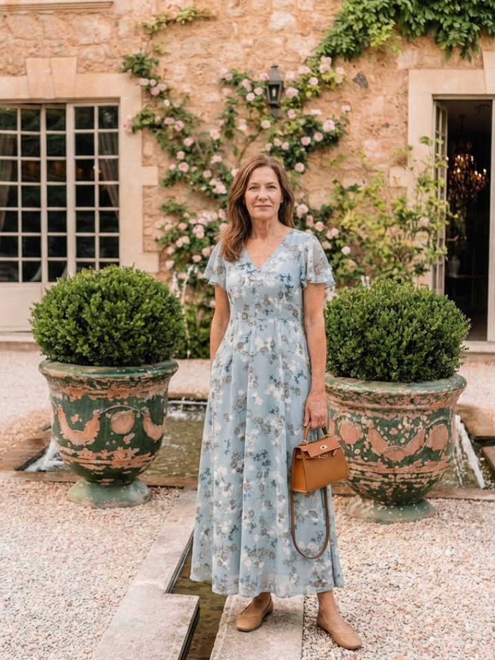 DELACROIX | Ismeria Floral Chiffon Maxi Dress