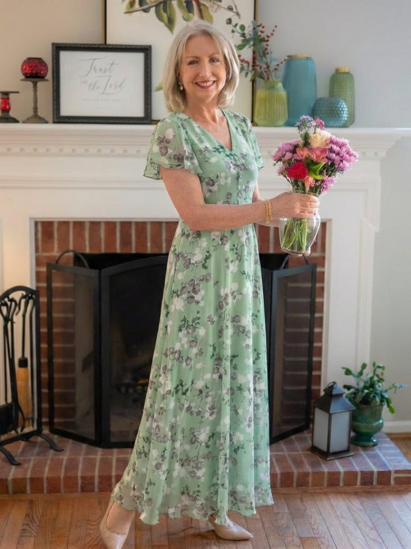DELACROIX | Ismeria Floral Chiffon Maxi Dress