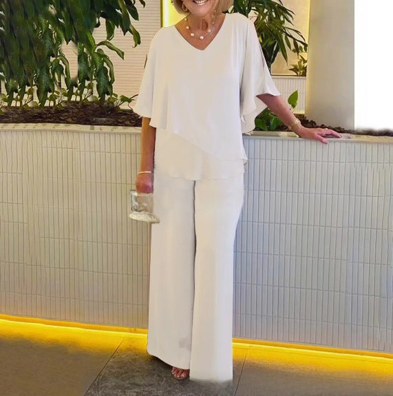 Martha | Ensemble de Deux Pièces avec Pantalons à Jambes Larges