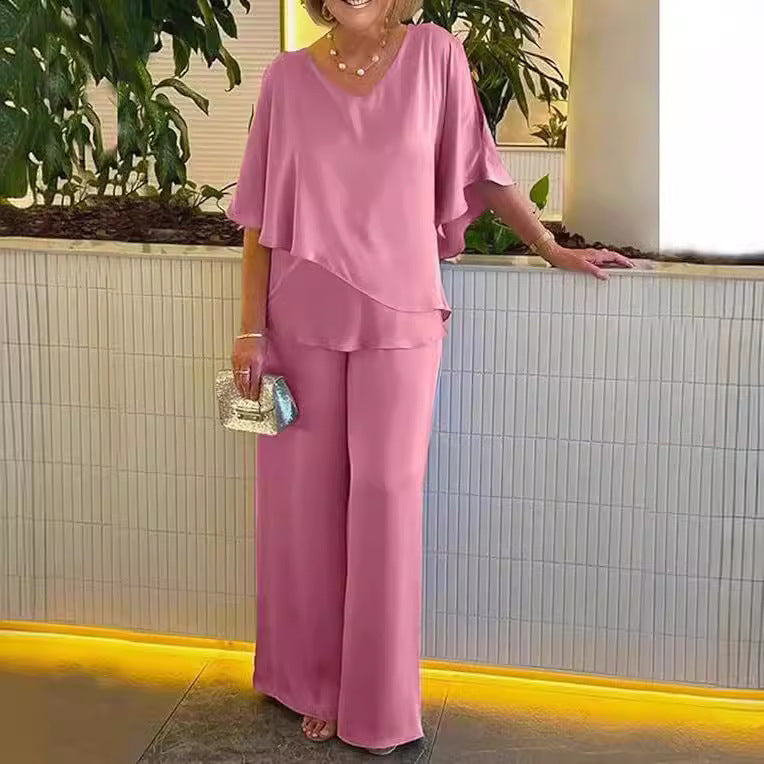 Martha | Ensemble de Deux Pièces avec Pantalons à Jambes Larges