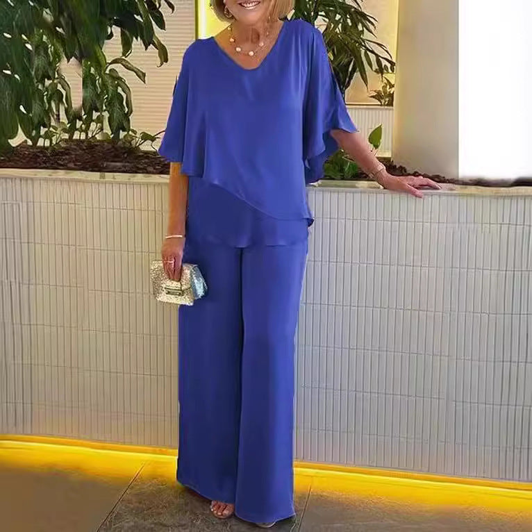 Martha | Ensemble de Deux Pièces avec Pantalons à Jambes Larges
